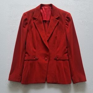 Vintage 1970's Brodkin Scarlet Fitted Ultrasuede Blazer